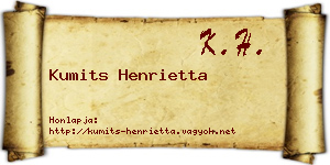 Kumits Henrietta névjegykártya